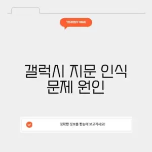 갤럭시 지문 인식 실패 횟수 초과 및 센서 오류