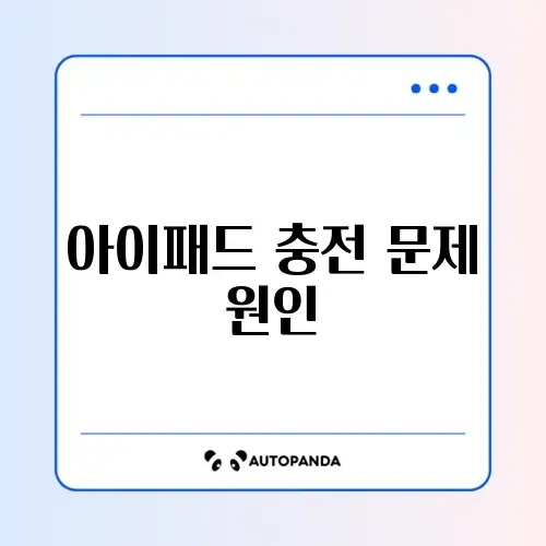 아이패드 충전 안됨 “충전 중이 아님” 메시지