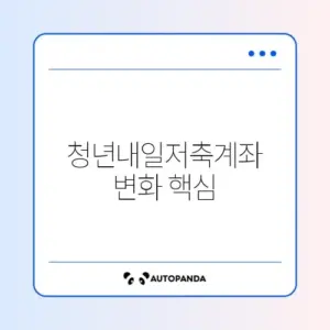 청년내일저축계좌 최신 변경사항 완벽 정리