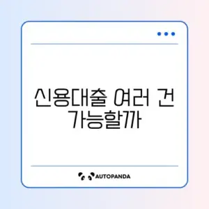 신용대출 중복 가능 여부
