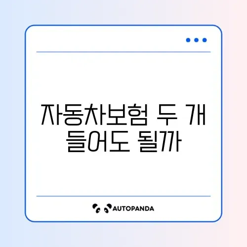 자동차보험 중복 가능 여부