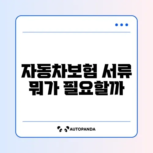 자동차보험 필요서류