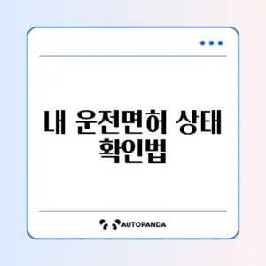 운전면허 정지 기간 쉽고 빠른 조회 방법 완벽 정리