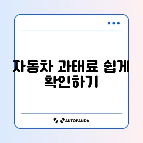 자동차 과태료 조회 및 납부 완벽 가이드 알아보기