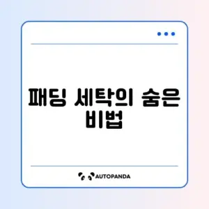 집에서 쉽게 따라하는 패딩 세탁 방법 완벽 정리
