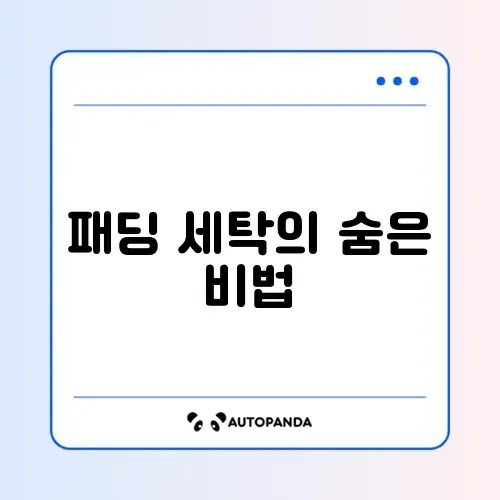 집에서 쉽게 따라하는 패딩 세탁 방법 완벽 정리