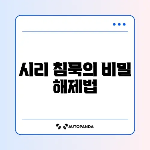 시리 호출해도 반응 없을 때 완벽 해결 방법 알아보기
